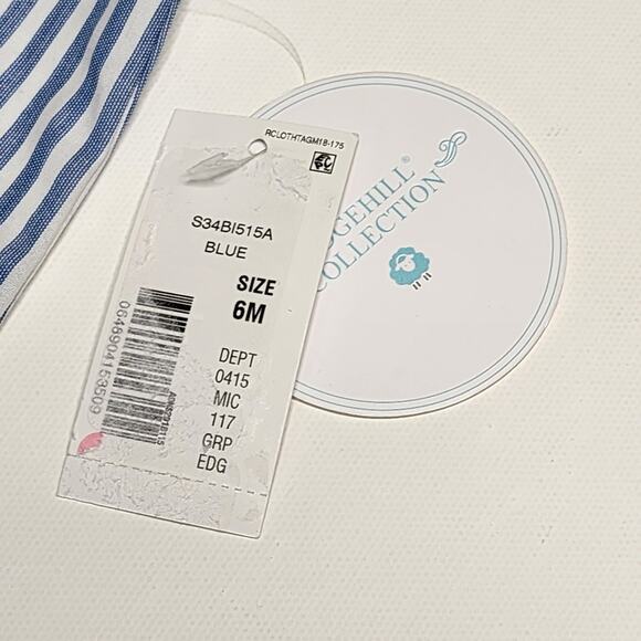 Edgehill Collection Blue Striped Boy's Summer Romper Size 6 Months NWT - Picture 3 of 5